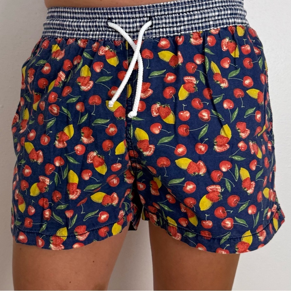 Vilebrequin boys swim trunks fruit print plaid